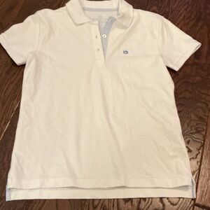 Southern Tide White Polo with Blue Accents